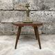 Vintage brown square pedestal table 1950