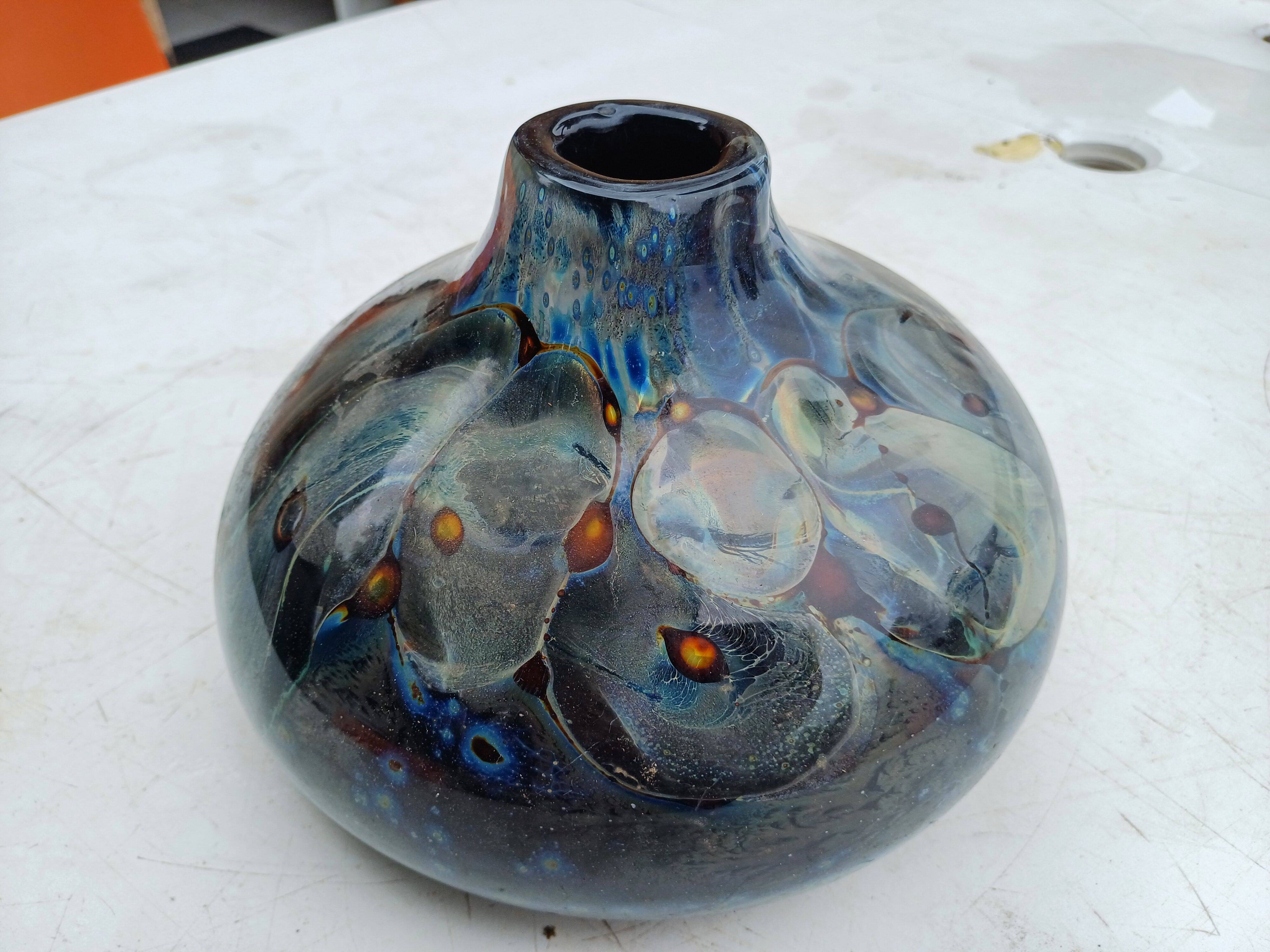 Glass Paste Vase by Louis Leloup, Val St Lambert