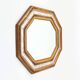 Gilded octagonal mirror by Deknudt Belgium decorated with smoked mirror gla