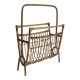 1960s Czechoslovak Rattan Magazine Rack with Tall Handle