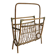 1960s Czechoslovak Rattan Magazine Rack with Tall Handle