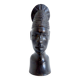 African head sculpture in ebony wood 1940s