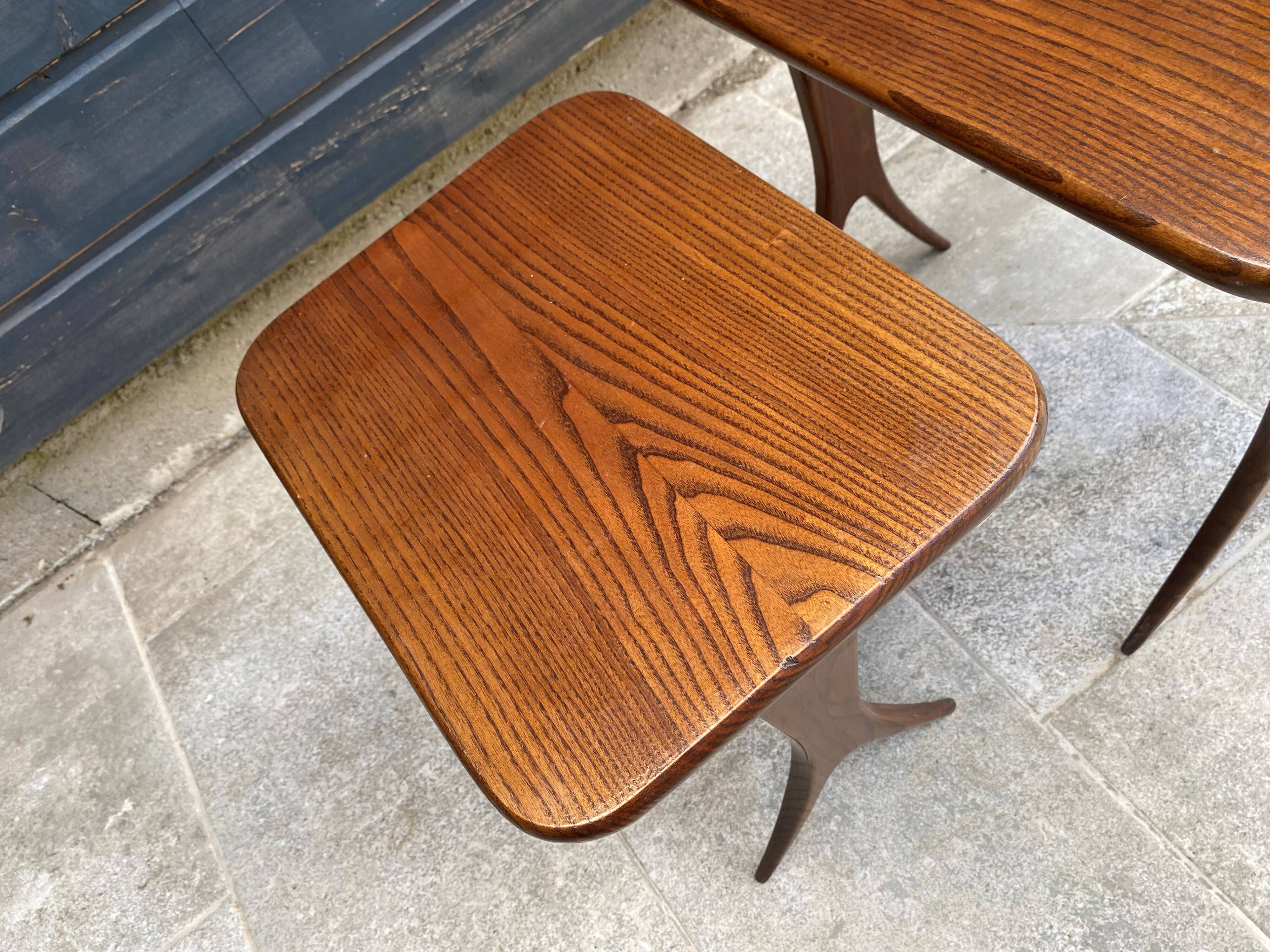 Set of 3 nesting tables by Raphaël Raffel, Scandinavian vintage, 1960s