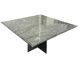 Vintage square dining table in green marble / wabi-sabi table