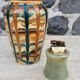 Handcrafted vase with glazes, 1970s