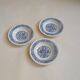 Set of 3 antique soup plates – blue floral decoration