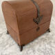 Vintage leather and silver metal jewelry box.
