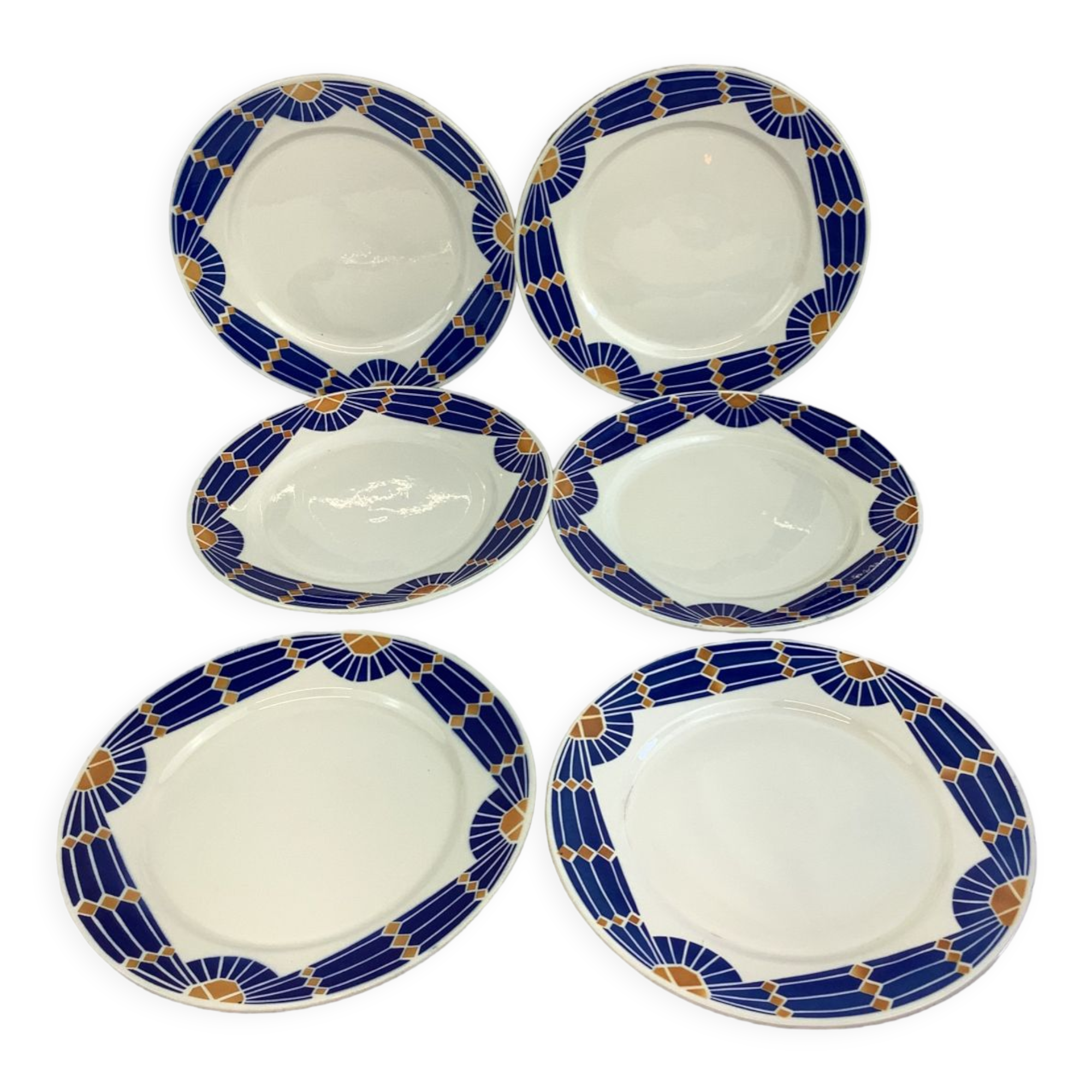 6 Flat plates Vintage france Badonviller