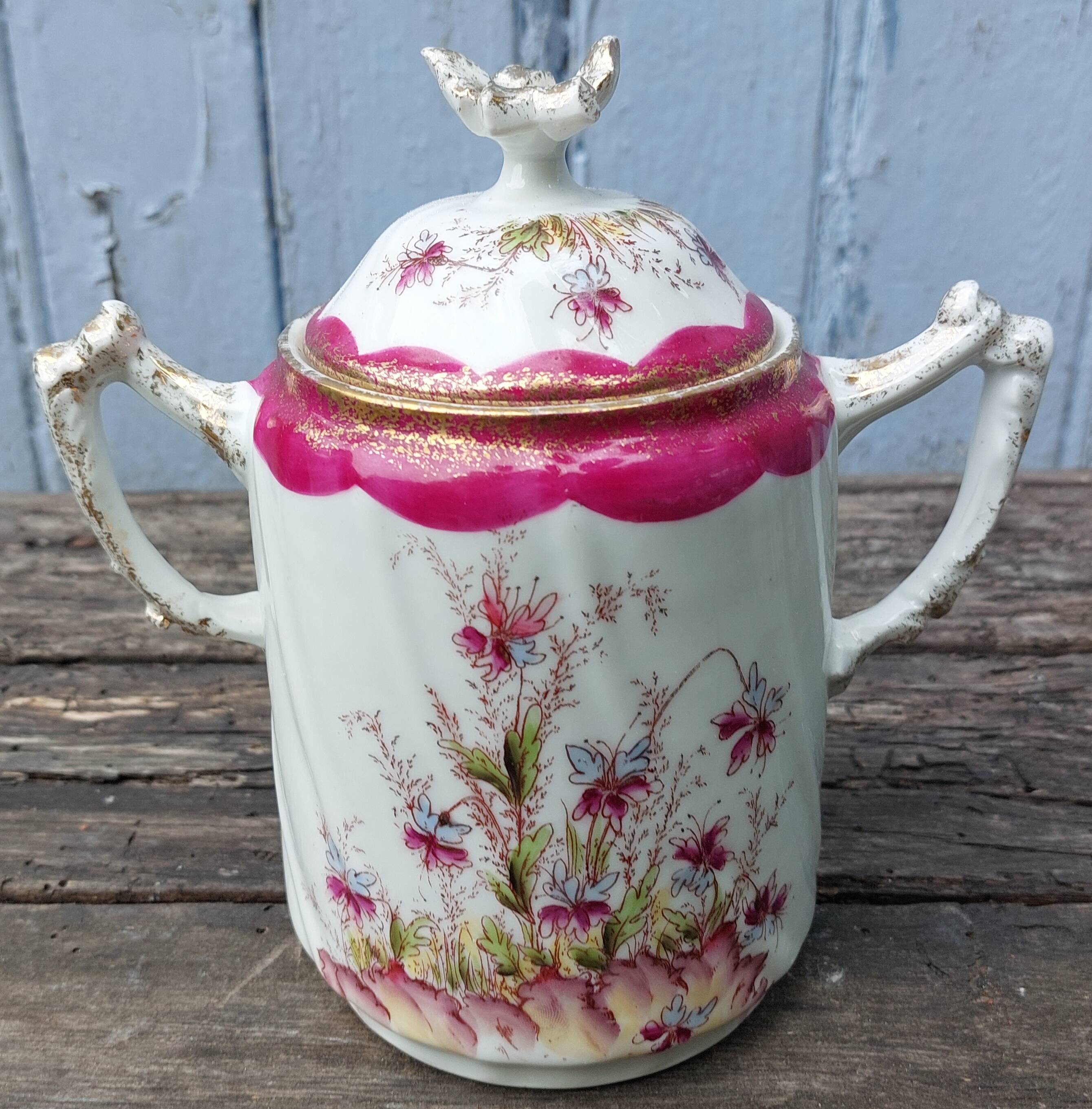 sucrier art nouveau en porcelaine