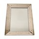 Large Venetian mirror, pink glass with engraved flowers, 77 cm