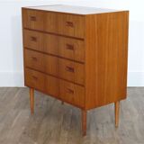 1960 vintage Scandinavian teak chest of drawers