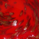Multi-layer Murano pocket emptier encrusted with gold glitter