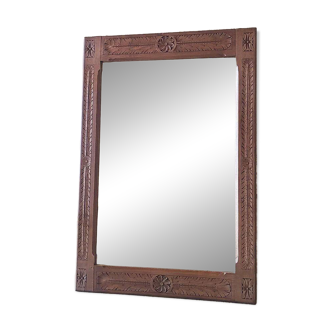 Carved wooden mirror