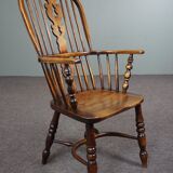 Antique English Windsor chair, high backrest, 18th century