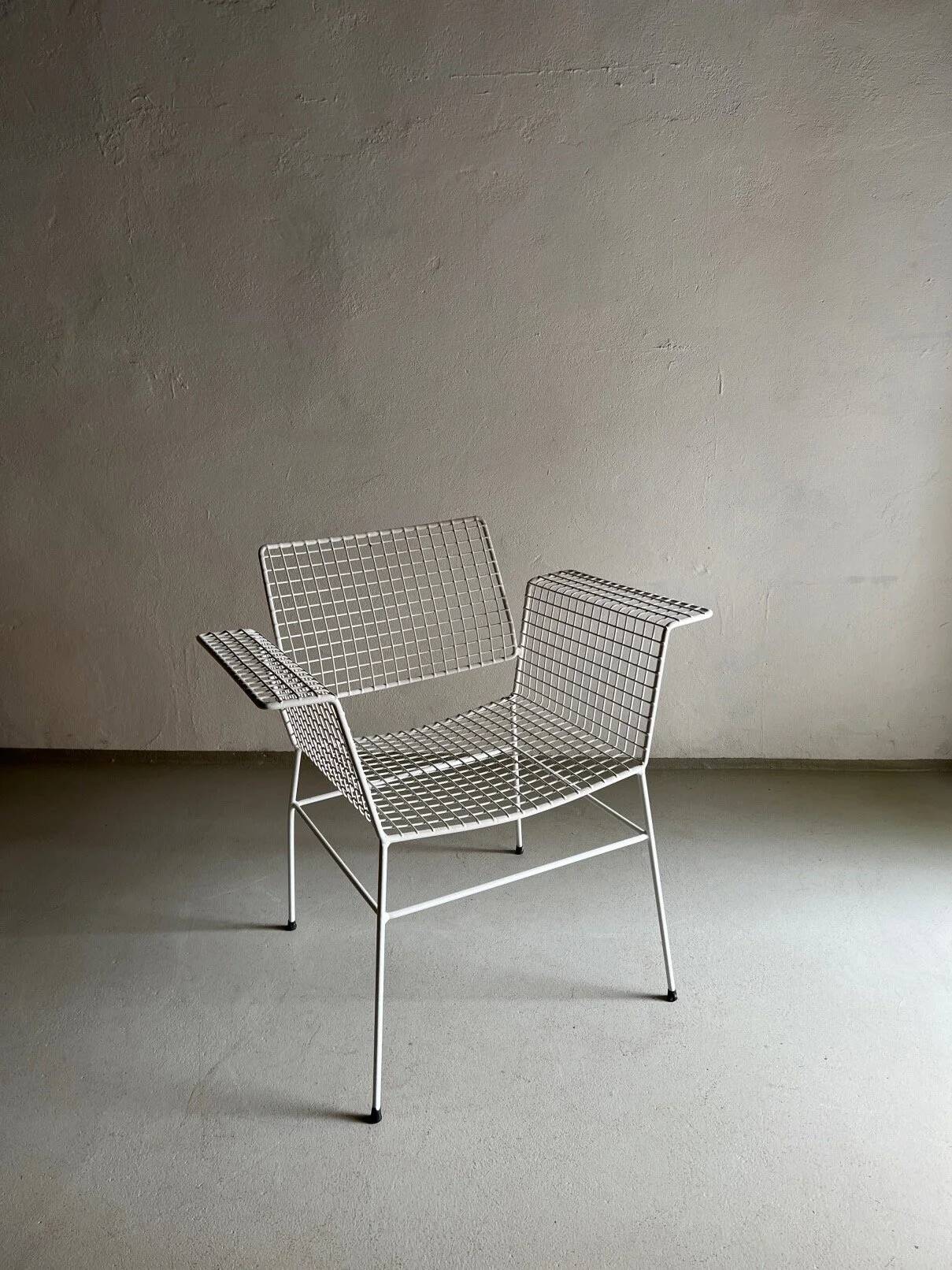 White metal wire chair from Erlau | Germany | 1960s