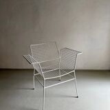 Chaise en fil métallique blanc d'Erlau | Allemagne | Années 1960