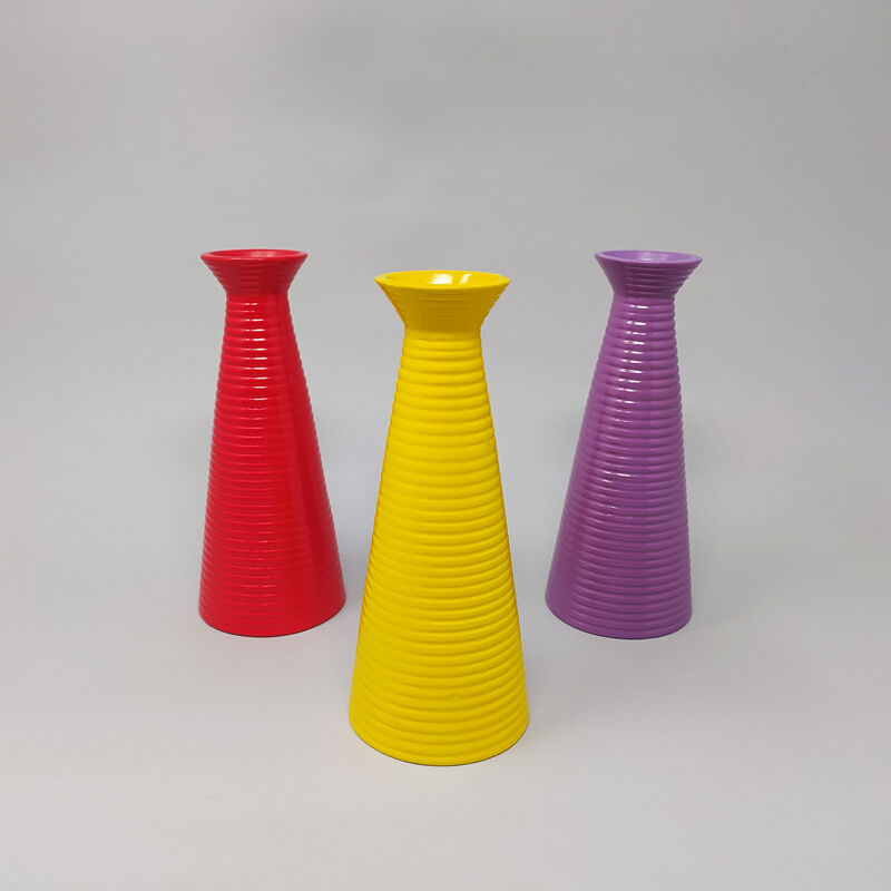 Set of 3 vases in ceramic. made in Italy 1980s