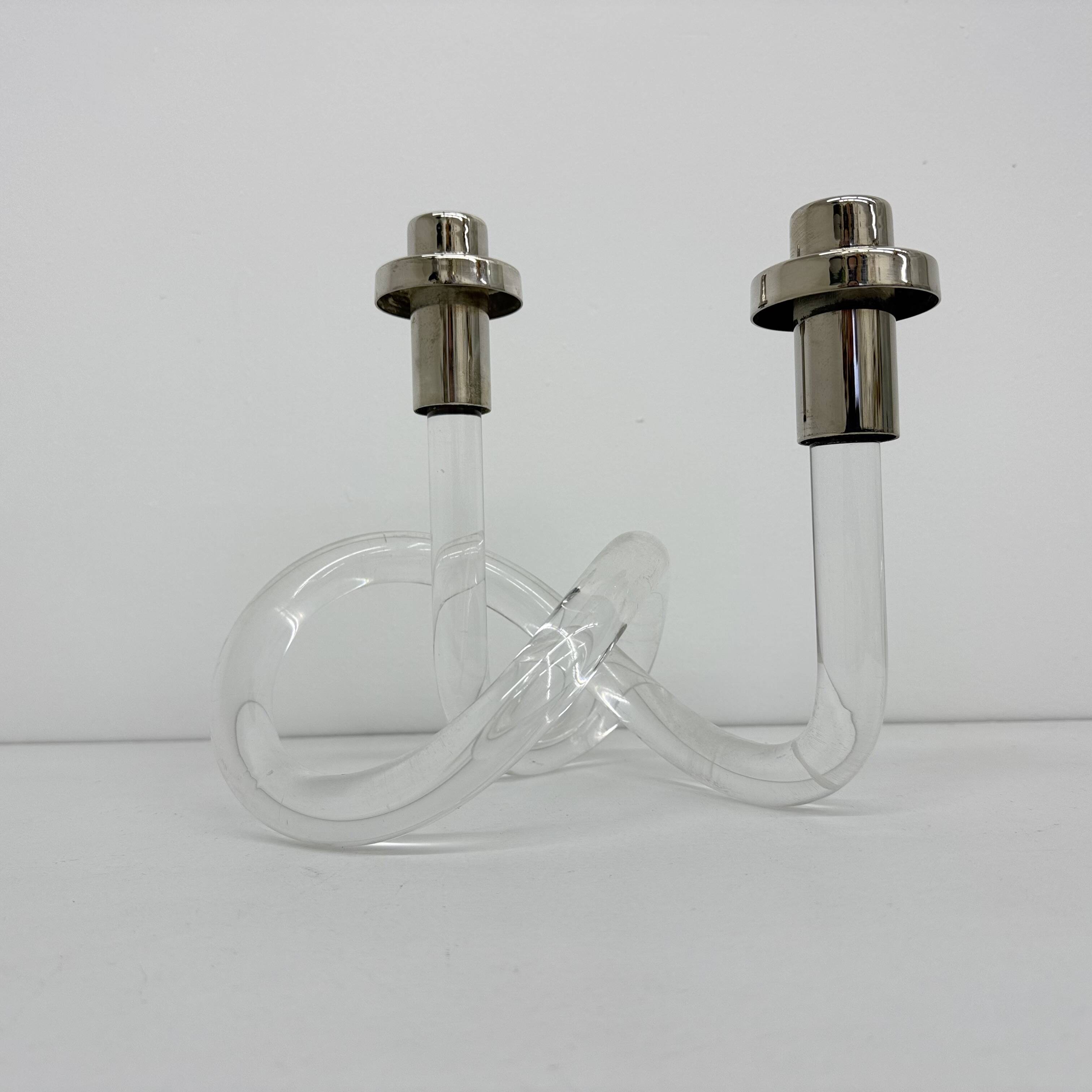 Dorothy Thorpe Pretzel mid-century lucite candle stick, 1940’s