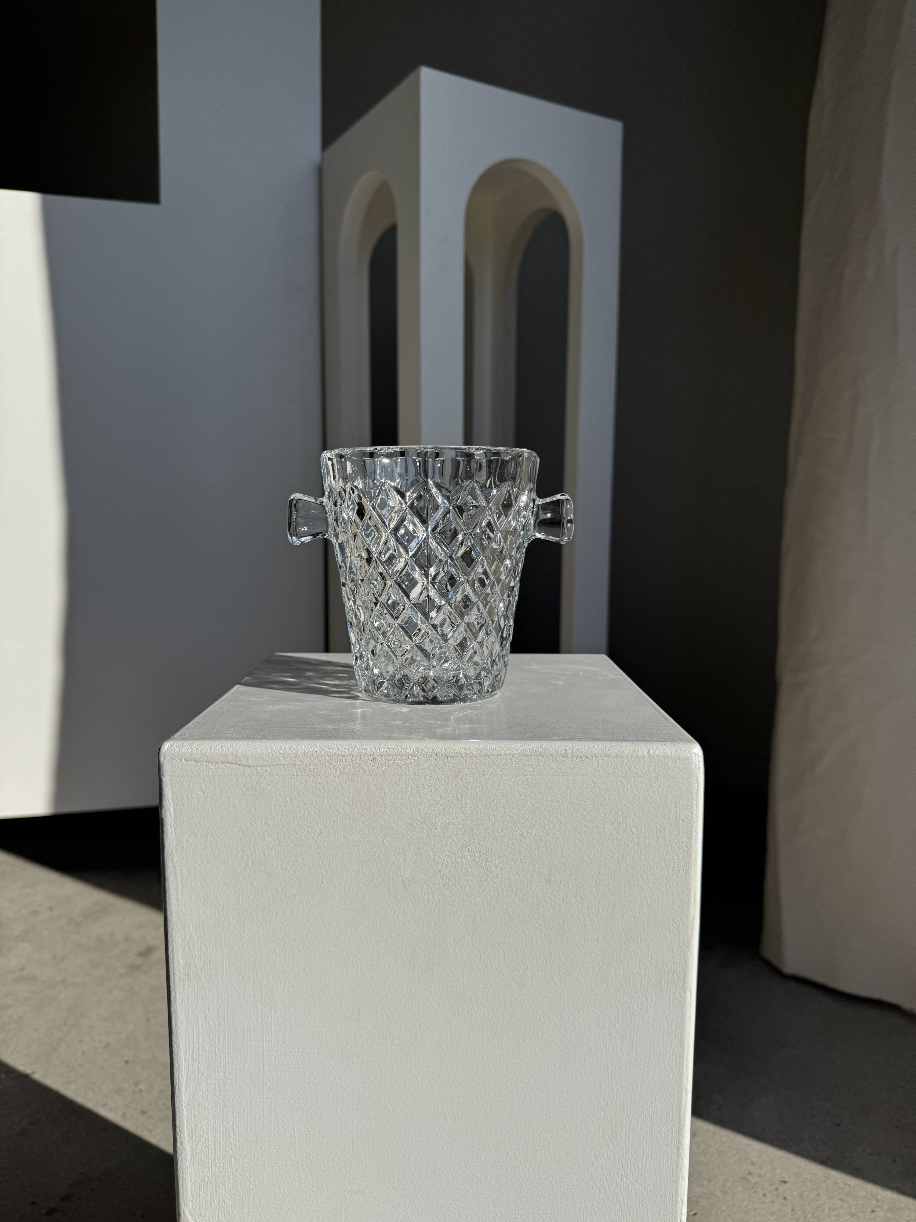 Classic vintage glass ice bucket H14 D12
