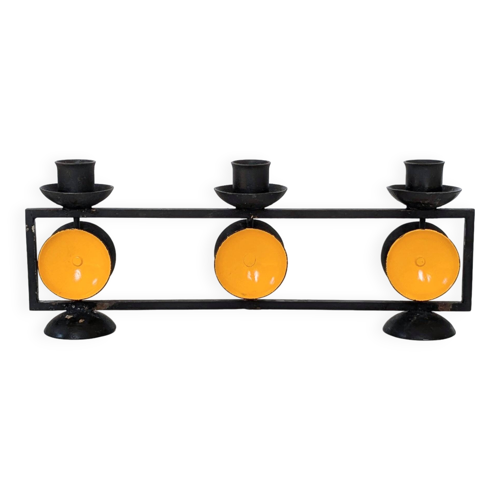 Danish Cast Iron Candelabra | Midcentury Pop Art