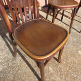 Set of 4 bistro chairs in curved wood Thonet