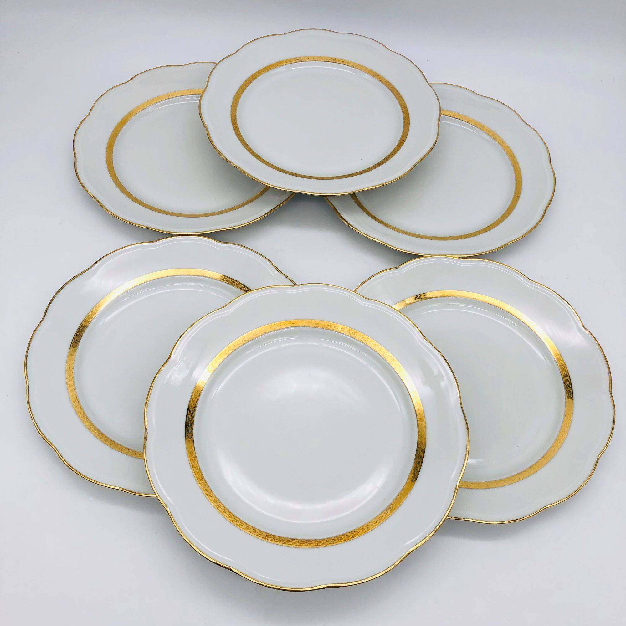 6 flat plates. In S.F.P. Limoges porcelain.