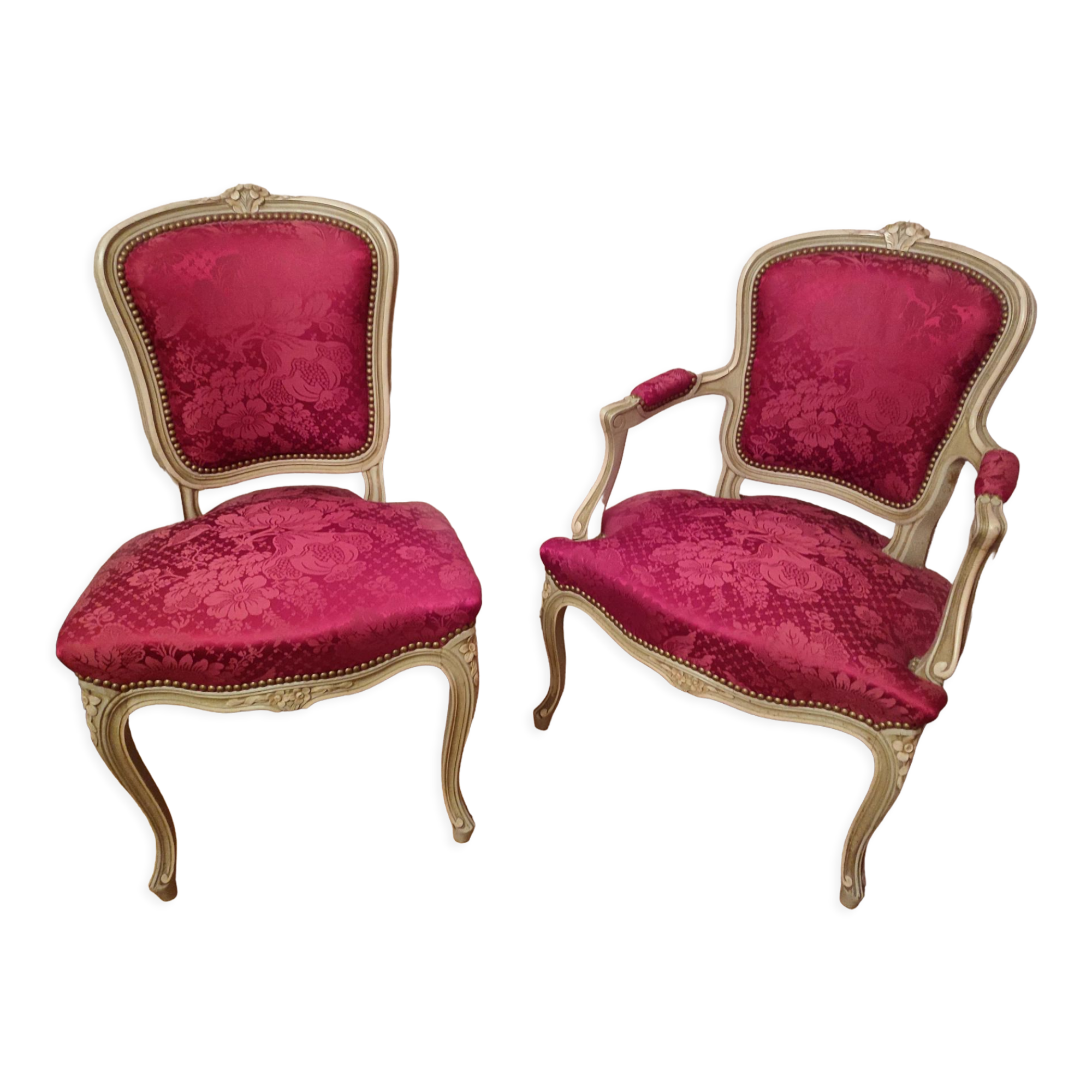 Pair of Louis XV amrchairs