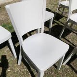 6 painted wooden chairs