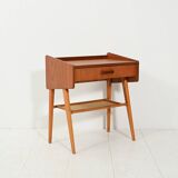 Scandinavian teak bedside table with shelf