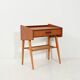 Scandinavian teak bedside table with shelf