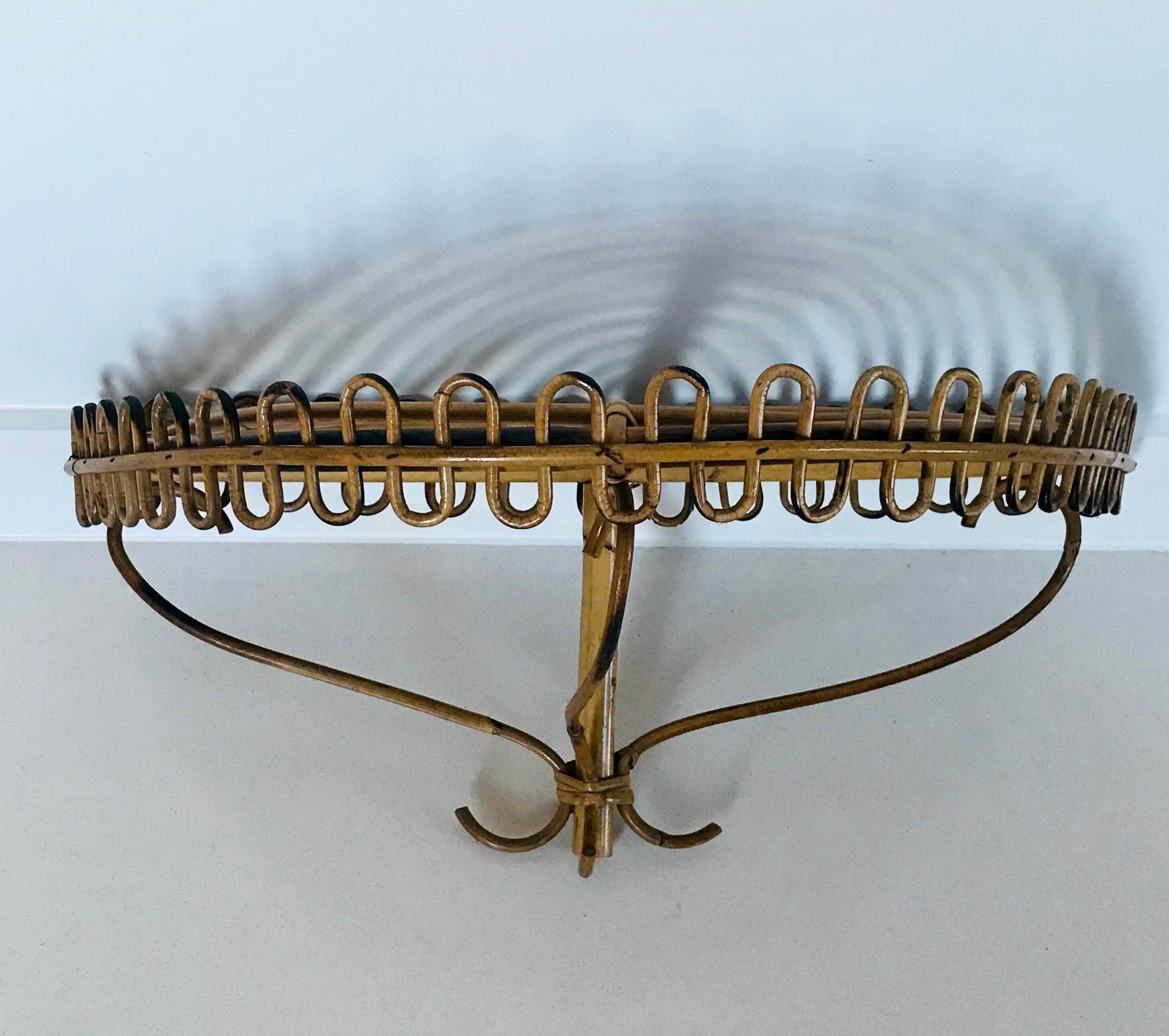 Rattan shelf, Italy 60s