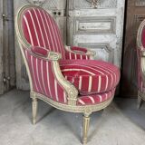 Pair of Louis XVI style bergère armchairs