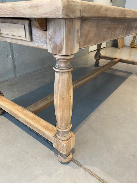 Sandblasted farmhouse table with extensions
