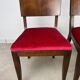 2 chaises art déco, velours rouge et palissandre