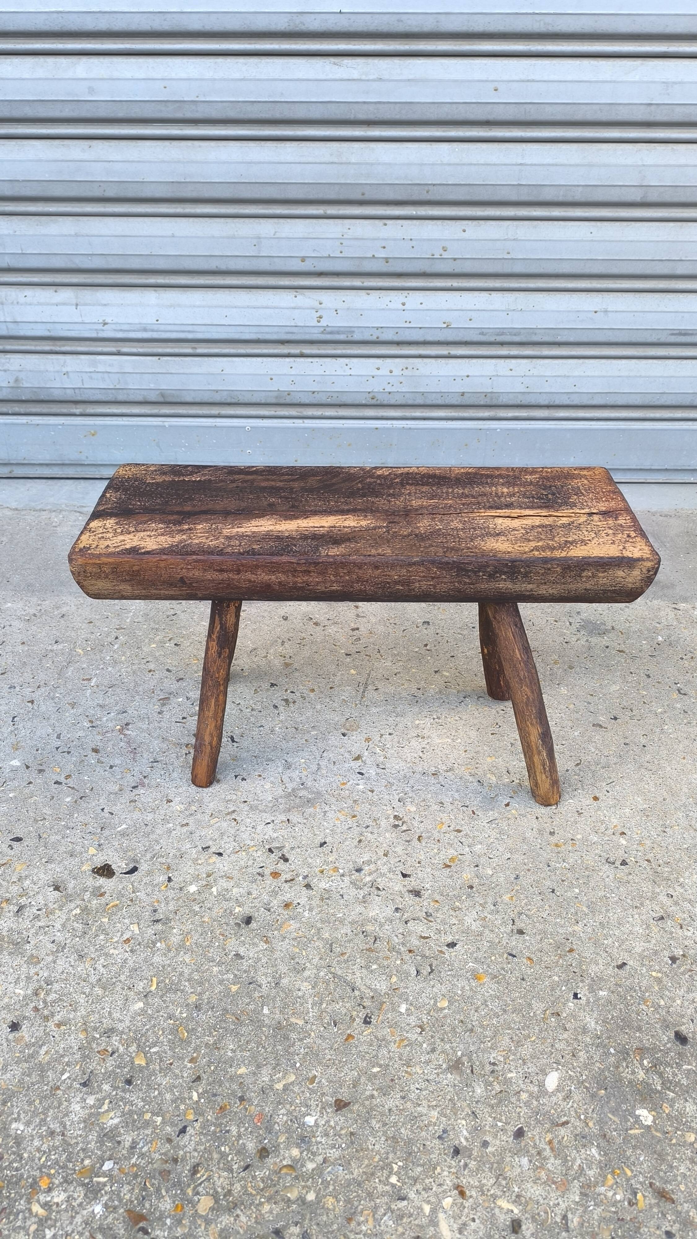 Rustic wooden stool