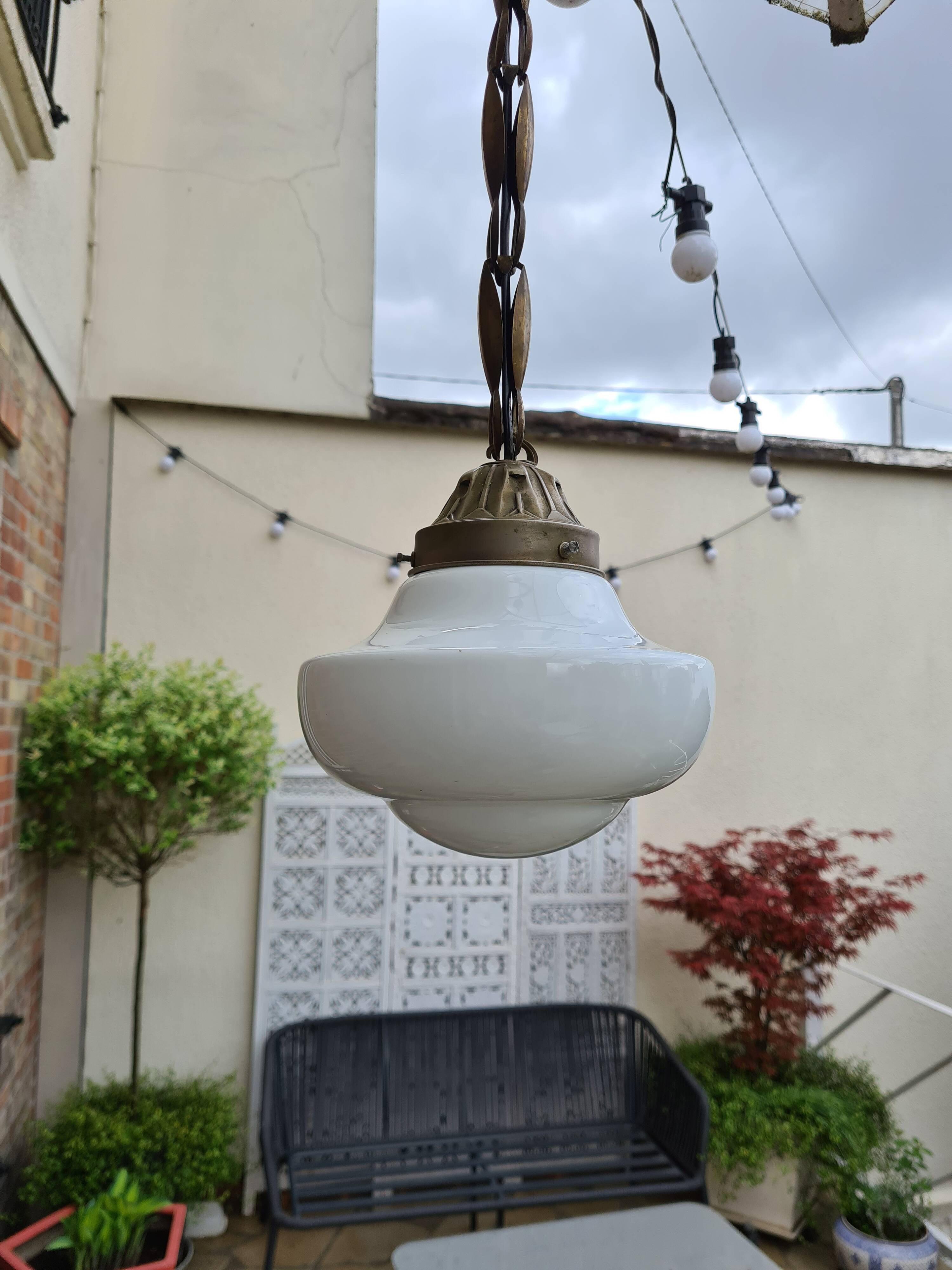 Art Deco Opaline Suspension