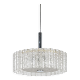 Mid-century glass and chrome chandelier by Doria Leuchten, 1960s