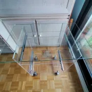 Plexiglass and glass side table
