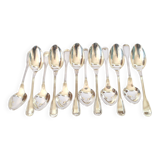 12 cuillères à dessert, café anciennes St Médard modèle filet style Chinon