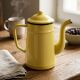 Vintage Pastel Yellow Enamel Coffee Pot - Chic Country Decor