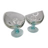 Pair of standing glass cups, 16 cm, blue