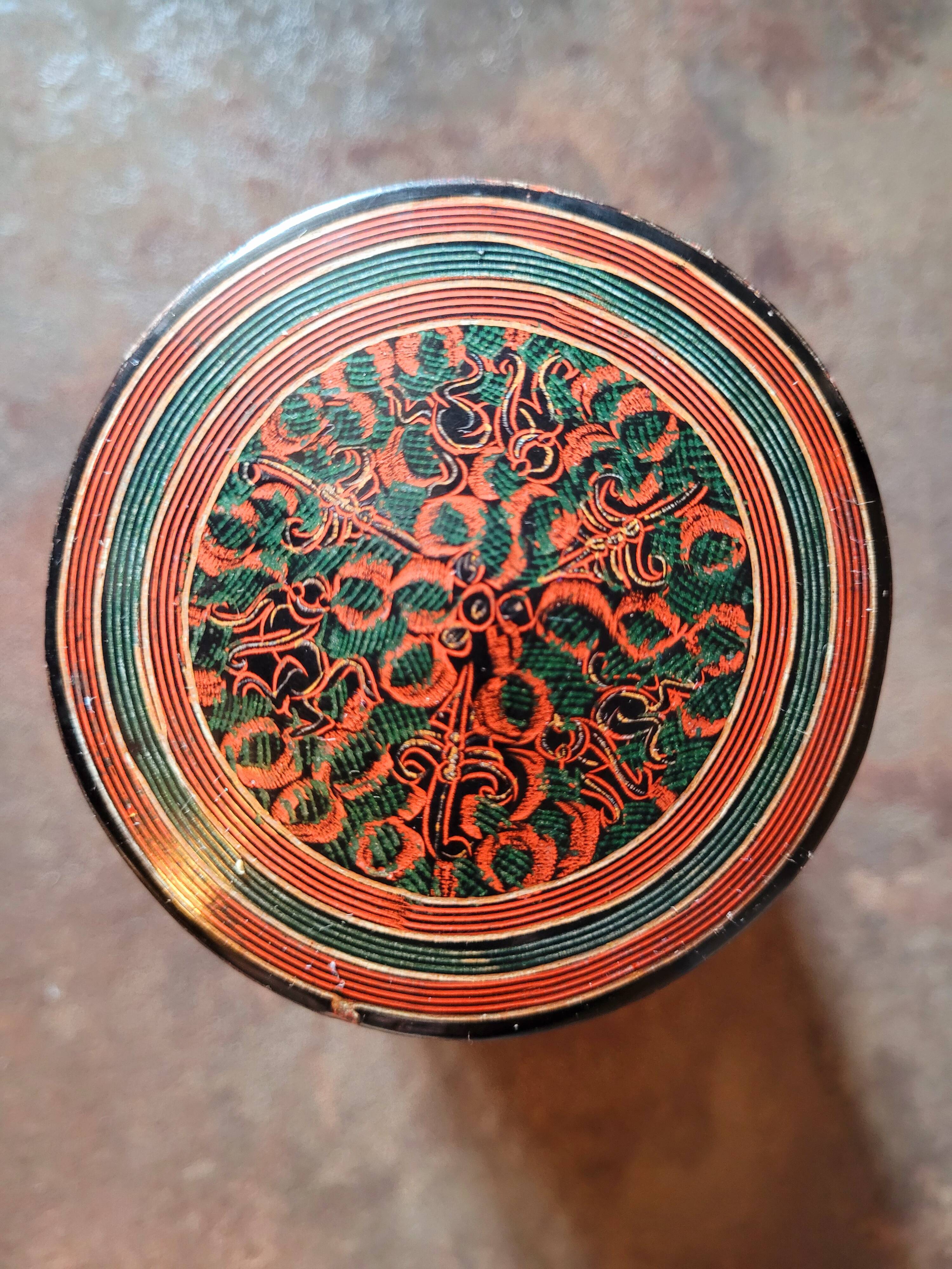 Old vintage lacquer box Asia Burma China