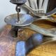Brutalist wrought iron candlestick pair