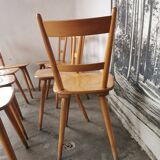 Set of 8 vintage bistro chairs 1960