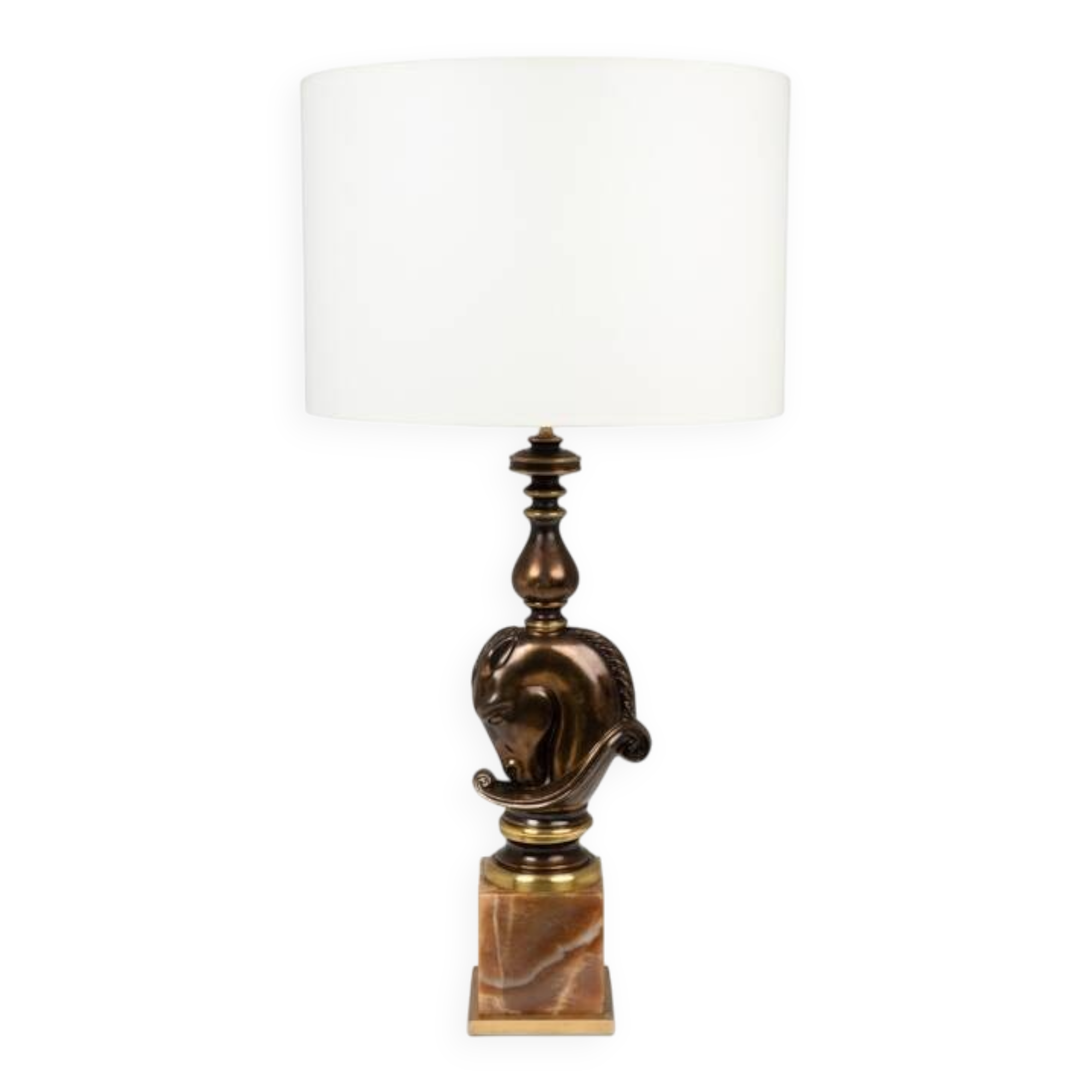 Maison Charles. Bronze patinated horse bust lamp. 1970s.
