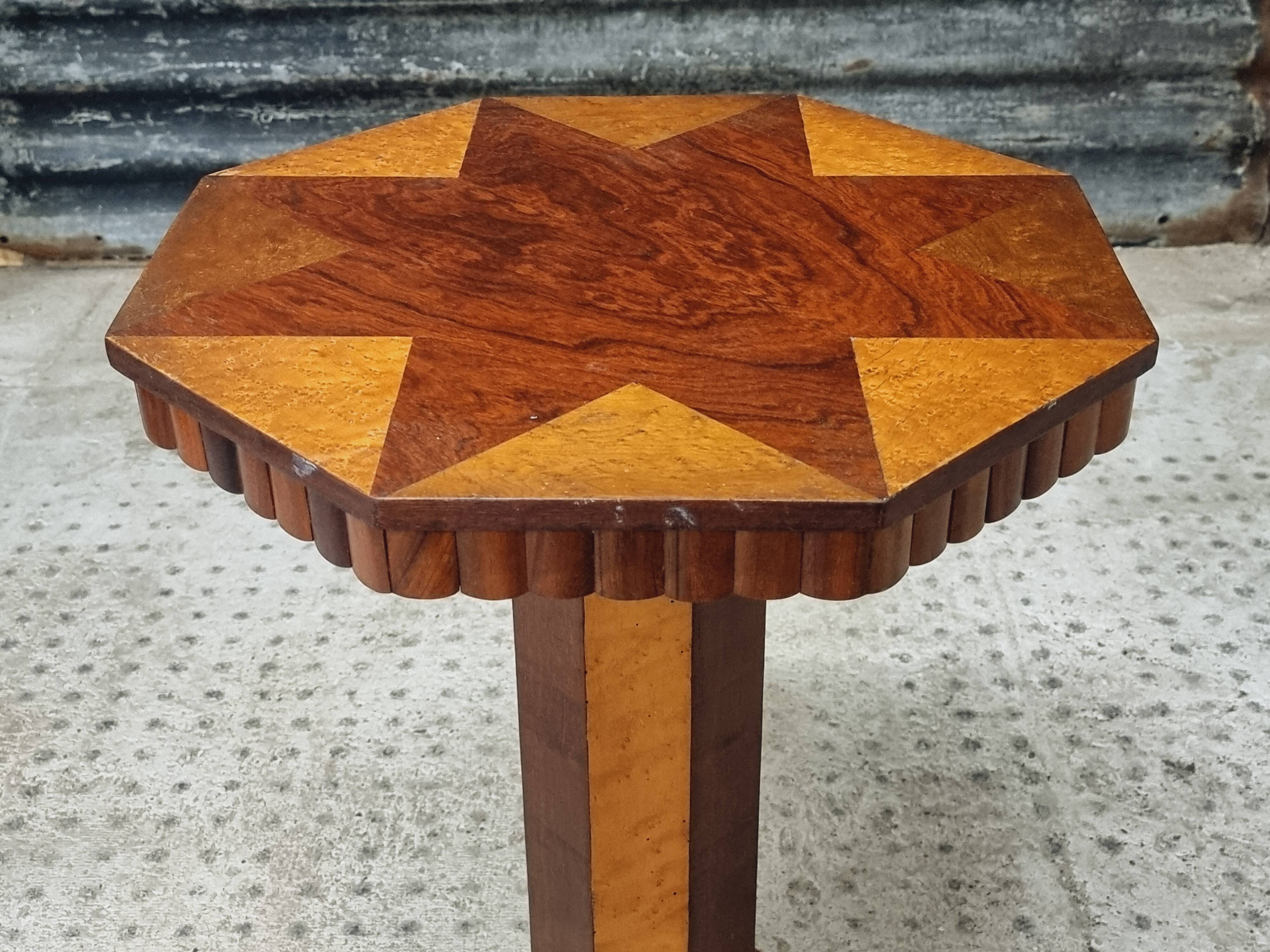 Art Deco side table plant table octagonal