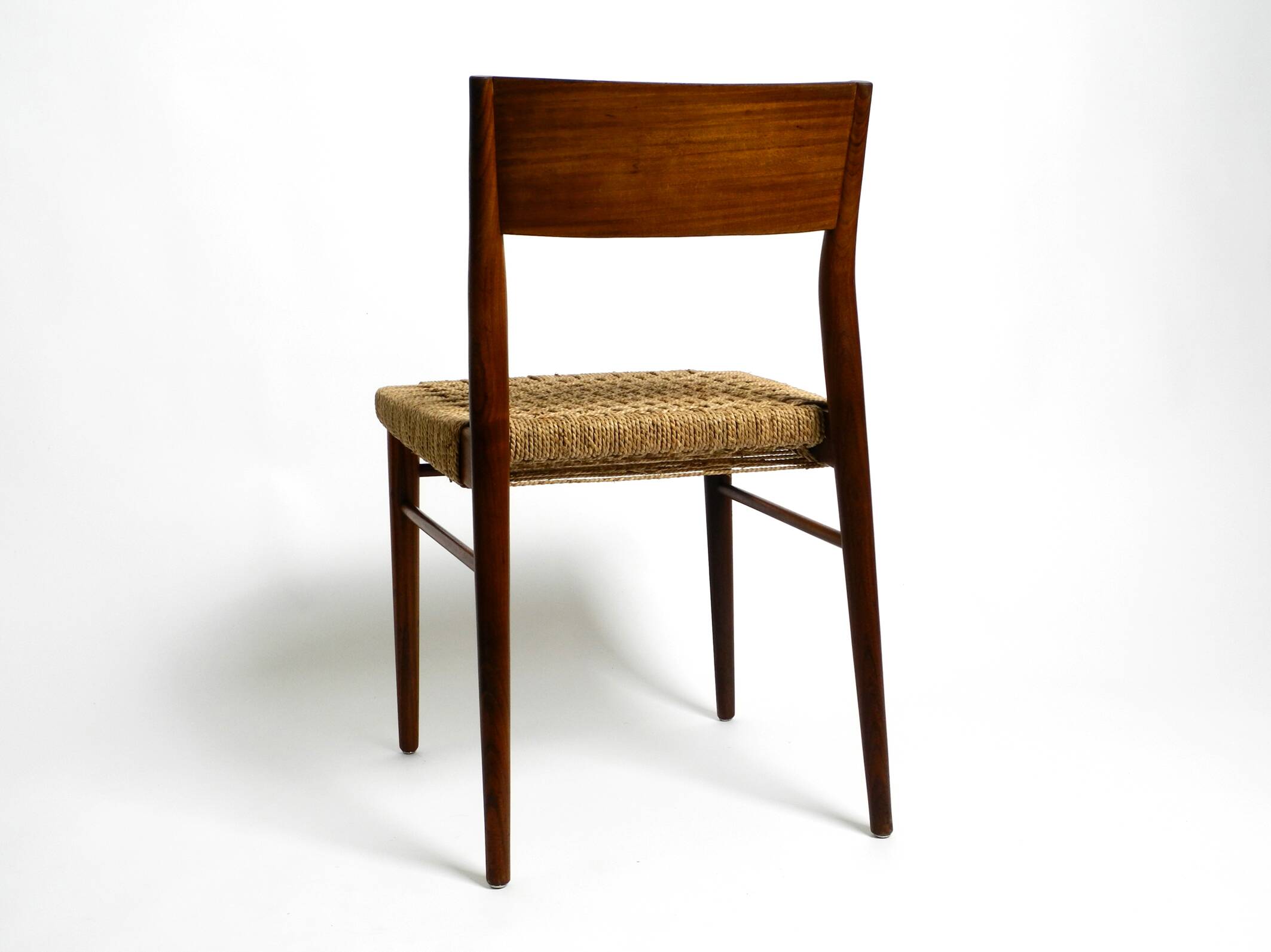 Two original 1960s Wilkhahn chairs made of walnut with wicker cane