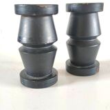 Pair of cast iron candle holders Scandinavian design 70s