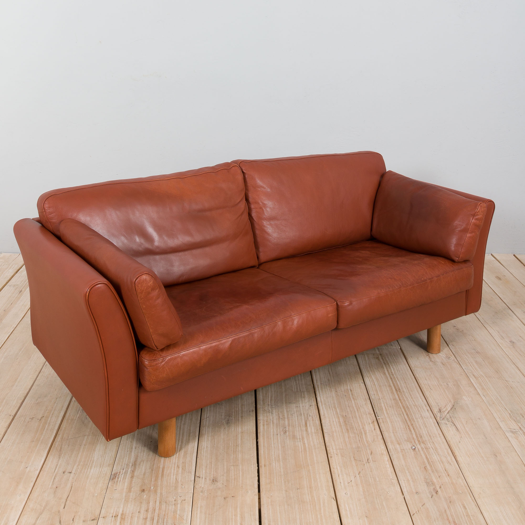 Brown aniline leather sofa, 1970/80s