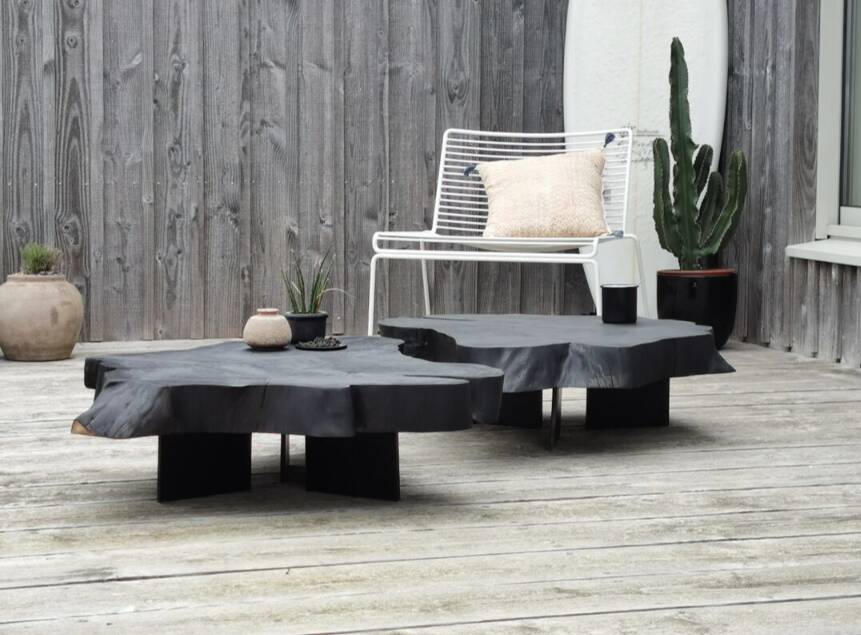 Burnt wood coffee table